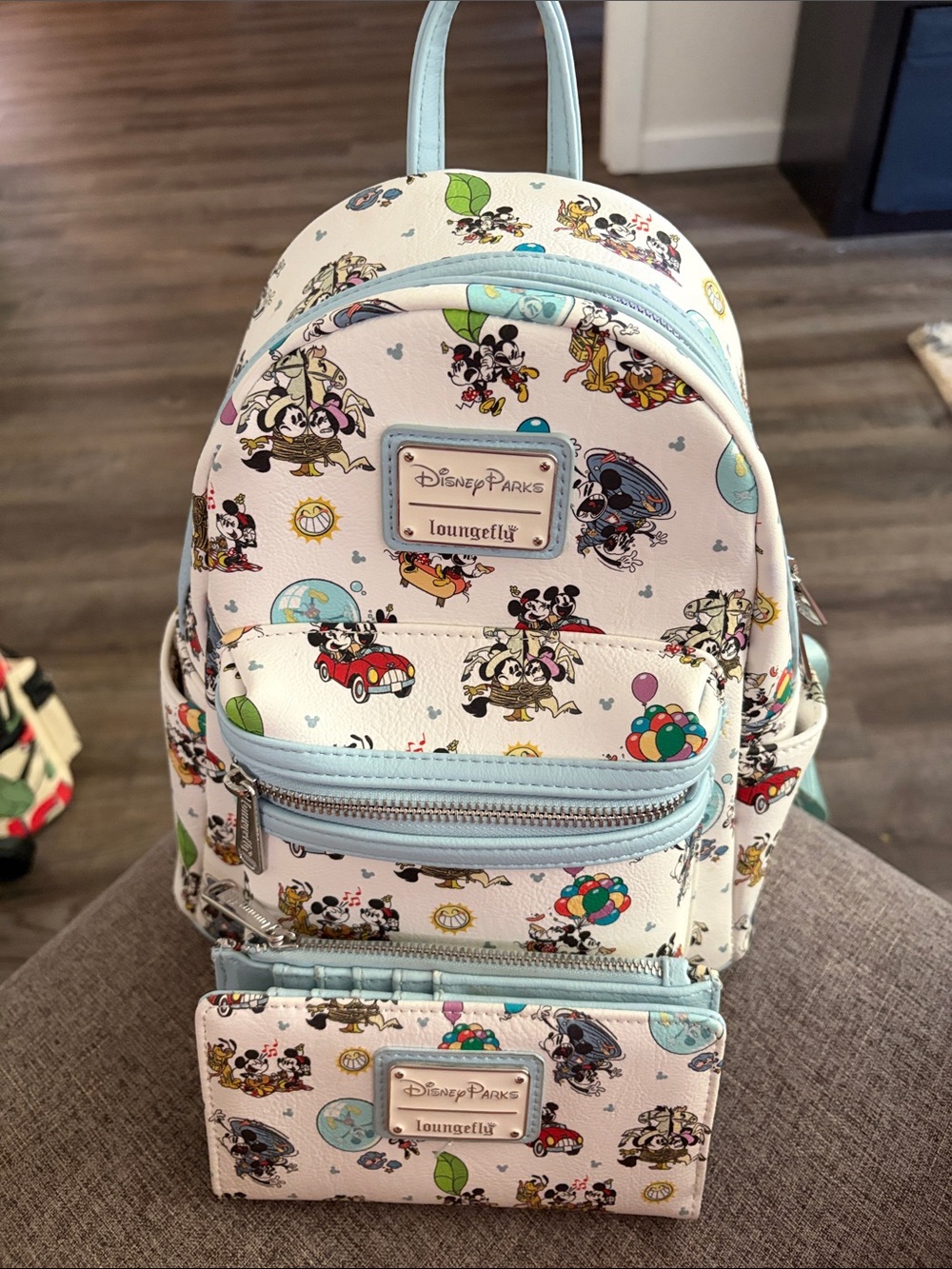 Loungefly White Mini Backpack AND matching wallet